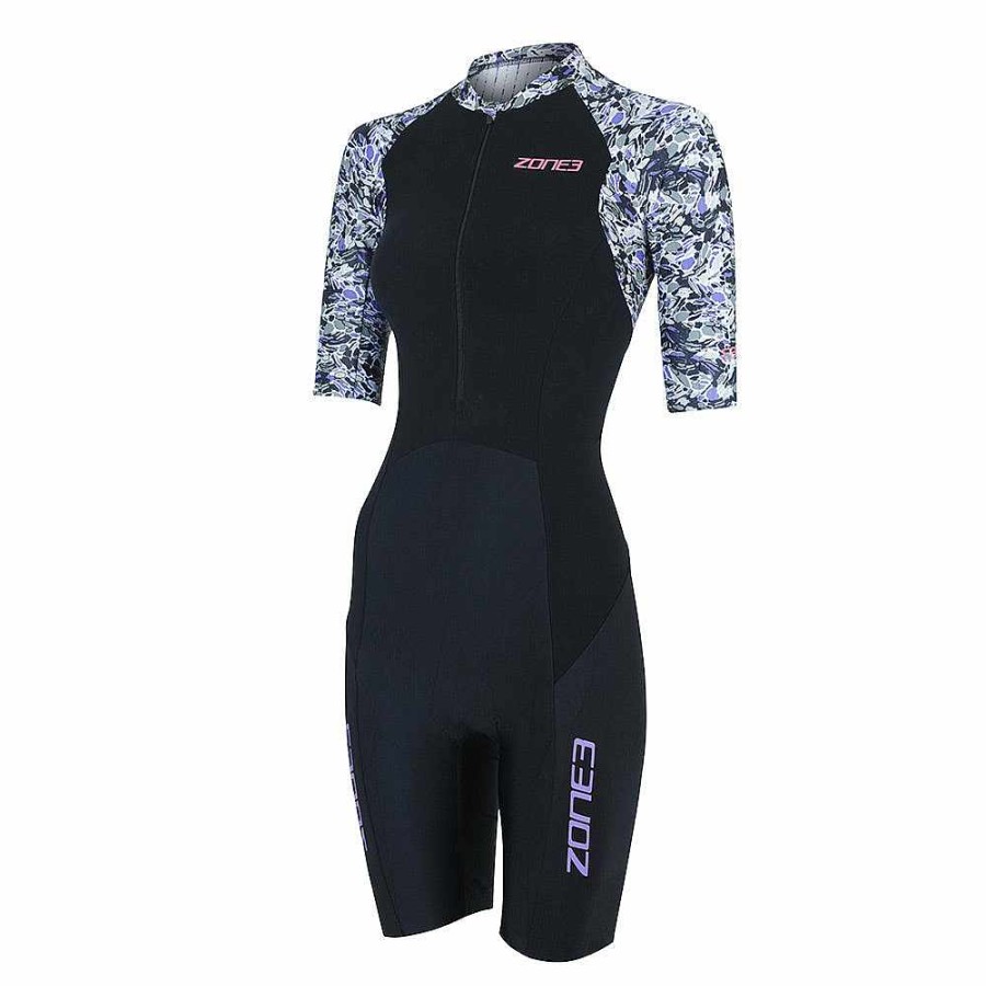 Women Zone3 Tri Suits | Lava Short Sleeve Trisuit