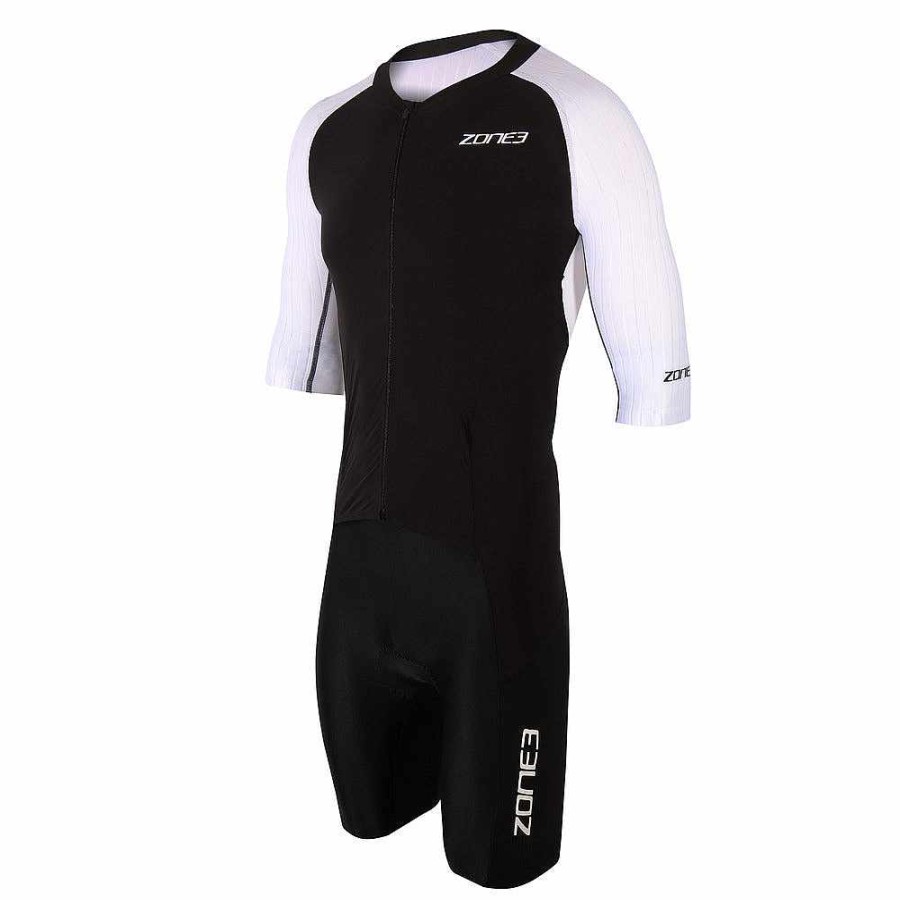 Men Zone3 Tri Suits | Lava Long Distance Full Zip Short Sleeve Trisuit