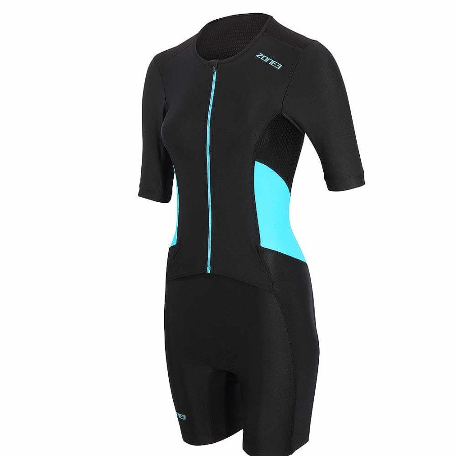 Women Zone3 Tri Suits | Activate Short Sleeve Full Zip Trisuit